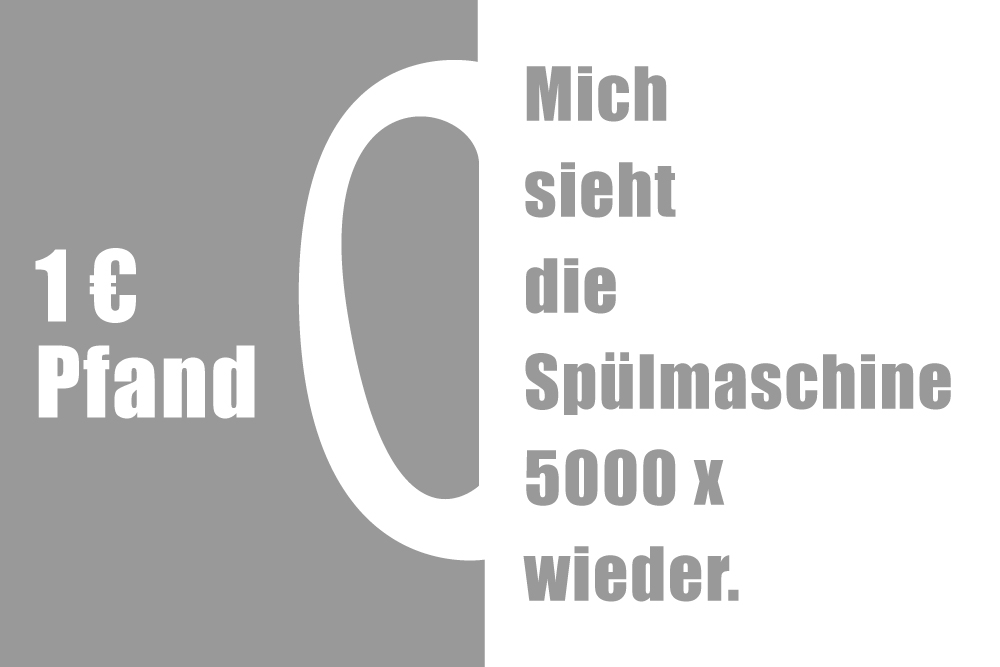 Auf weiße Keramiktassen erhebt das Studentenwerk ein Pfand von 1 €